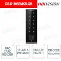 Lettore Badge con QR Code, Bluetooth, RS-485 Wiegand OSDP per Controllo Accessi Professionale - Hikvision