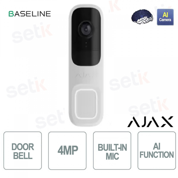 Ajax DoorBell Bianco – Videocitofono Smart con AI, PIR e Telecamera HDR