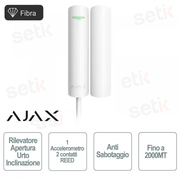 Ajax Superior DoorProtect Plus Fibra Bianco – Sensore Apertura con Urto e Inclinazione