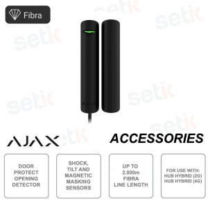 Ajax Superior DoorProtect G3 Fibra Nero – Sensore Apertura Grado 3 con Urto e Antimascheramento