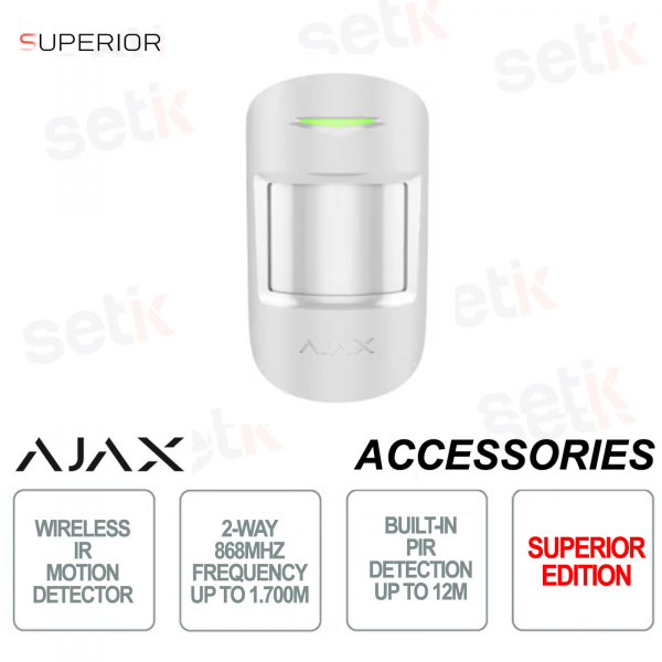 Ajax Superior MotionProtect Jeweller Bianco – Sensore PIR Wireless Professionale