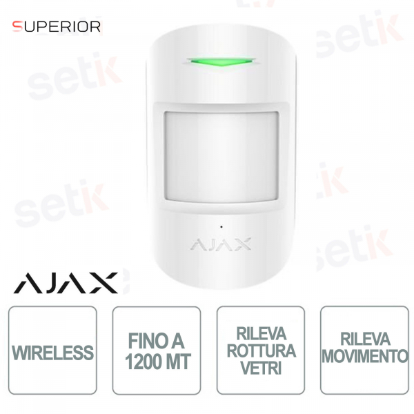 Superior CombiProtect Jeweller Wireless IR Motion & Glass Break Detector with Microphone - White