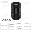 Ajax Superior CombiProtect Jeweller Nero – Sensore Wireless PIR + Rottura Vetri con Pet Immunity e Portata 1.200 m