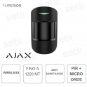 Ajax Superior MotionProtect Plus Jeweller Nero – Sensore PIR e Microonde Wireless Professionale