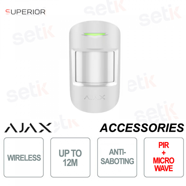 Ajax Superior MotionProtect Plus Jeweler White – Professional Wireless PIR and Microwave Sensor