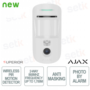 Ajax Superior MotionCam AM (PhOD) Jeweller White – Wireless Anti-Masking PIR Detector with HD Photo and Jeweller Communication