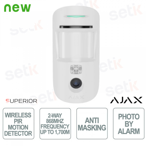 Ajax Superior MotionCam AM (PhOD) Jeweller White – Wireless Anti-Masking PIR Detector with HD Photo and Jeweller Communication