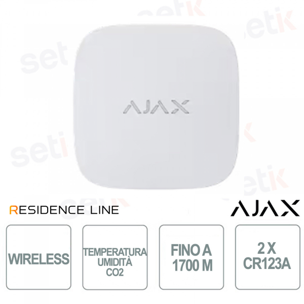 AJAX-Rilevatore wireless di temperatura, umidità e CO2 - Bianco