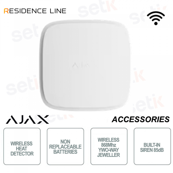 Ajax FireProtect 2 AC White – Network Fire Detector with Jeweler Heat Sensor