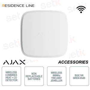 Ajax FireProtect 2 AC White – Jeweler Network Smoke and Heat Detector