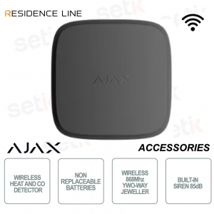 Ajax FireProtect 2 AC Black – Jeweler Heat and Carbon Monoxide Detector