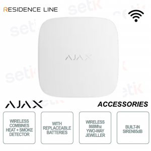 Ajax FireProtect 2 RB White – Wireless Fire Detector with Smoke, Heat and Carbon Monoxide Sensor Jeweller