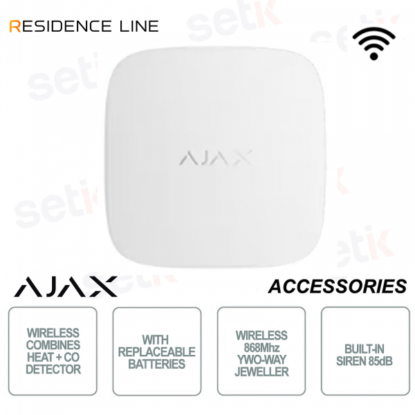 Ajax FireProtect 2 RB White – Jeweler Heat and Carbon Monoxide Detector