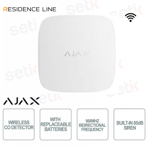 Ajax FireProtect 2 RB Bianco – Rilevatore Monossido di Carbonio CO Wireless Jeweller