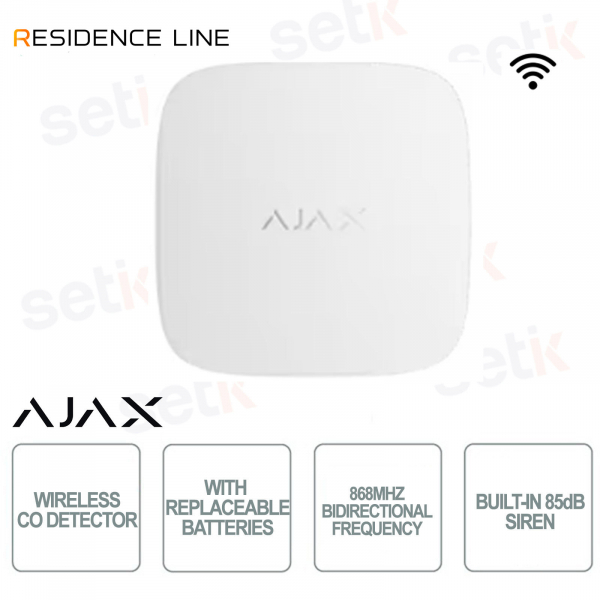 Ajax FireProtect 2 RB Bianco – Rilevatore Monossido di Carbonio CO Wireless Jeweller