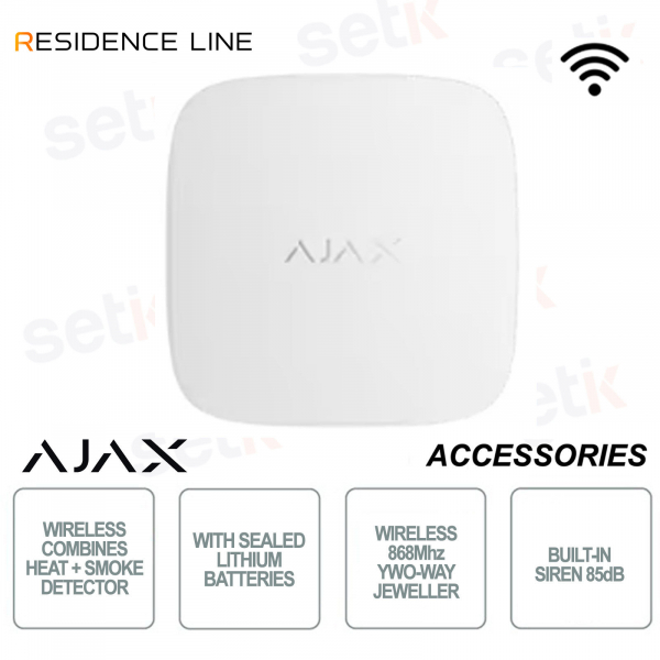 Ajax FireProtect 2 SB White – Wireless Jeweler Smoke and Heat Fire Detector