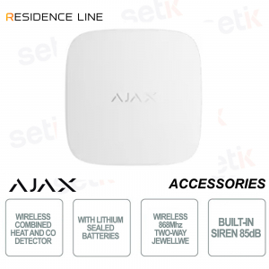 Ajax FireProtect 2 SB White – Jeweler Heat and Carbon Monoxide Detector