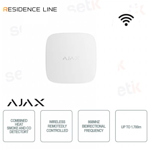 Ajax FireProtect 2 SB White – Wireless Jeweler Smoke, Heat and CO Detector