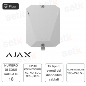 Ajax Superior MultiTransmitter Fiber - Module for integrating wired detectors and devices - White - Ajax