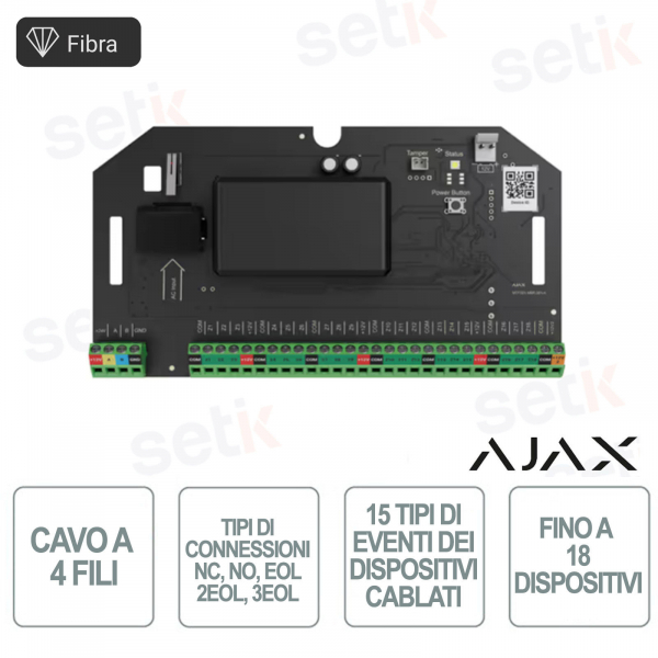 Superior MultiTransmitter Fibra (without casing) - Modulo per integrare rilevatori e dispositivi cablati - cavo a 4 fili - Ajax
