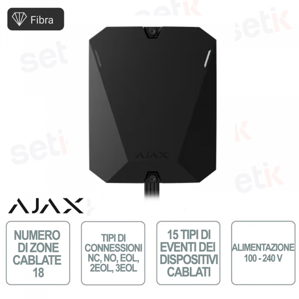 Ajax Multi Transmitter - Module to integrate detectors and wired devices - Black