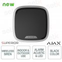 Superior StreetSiren Plus Jeweller Nero Sirena Wireless IP54 107 dB con Protezione Anti-Sabotaggio e 10 Anni Batteria - Ajax