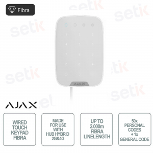 Superior KeyPad Fibra Bianco Tastiera Cablata con Codici Multipli - Ajax