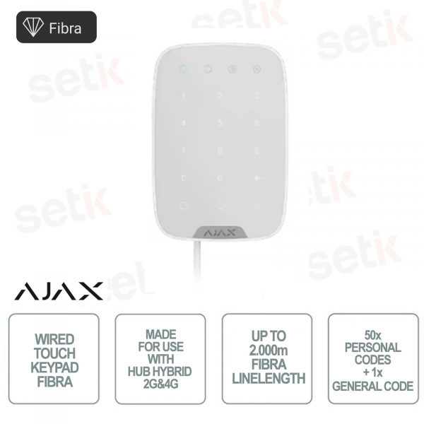 Superior KeyPad Fiber White Wired Keyboard with Multiple Codes - Ajax