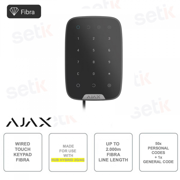 Superior Keypad Fibra - Tastiera Touch Cablata - Colore Nero