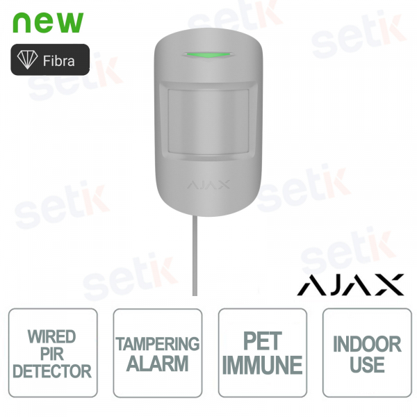 Ajax Superior MotionProtect Fibra White – Wired PIR Motion Sensor with Fiber Technology