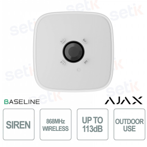 Ajax StreetSiren DoubleDeck Jeweller White Wireless Outdoor and Indoor Siren with 113 dB Alarm and Anti-Sabotage Protection