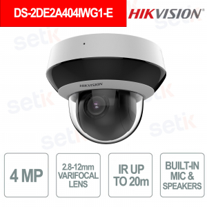 elecamera PTZ 4MP Acusense IR 20m Zoom 4x Ottica 2.8-12mm IP66 IK10 AI Deep Learning - Hikvision