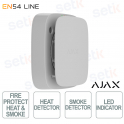 Ajax EN54 FireProtect White Certified Wireless Smoke and Heat Detector with Siren and HazeFlow 2 Technology