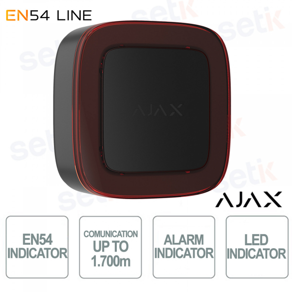 Ajax EN54 Indicator Jeweller Black Wireless LED Fire Alarm Indicator with Jeweller Communication up to 1700 m