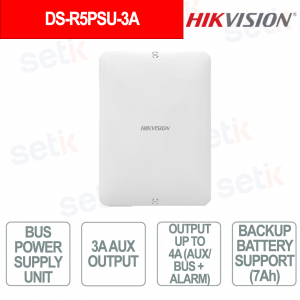 Alimentatore Bus 3A con Backup Batteria e Uscita Sirena per Sistemi di Sicurezza Professionali - Hikvision