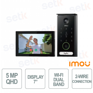 Interphone vidéo WiFi double bande Imou 5MP QHD avec écran tactile 7 pouces, détection IA et audio bidirectionnel