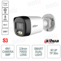 Telecamera 5MP Bullet 2.8mm Grandangolo Starlight Smart Dual Light IP67 con Microfono Integrato - Dahua