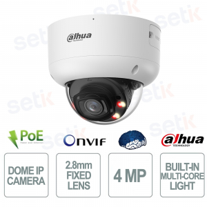 IPC-HDBW5459R1-ASE-PV-PRO 4MP WizMind 2.8mm AI Dome IP67 IK10 with WizColor and Two-Way Audio - Dahua