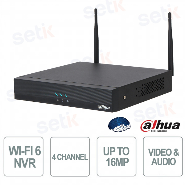 WiFi 6 4 Channel 16MP SMD Plus AI Wireless NVR with Smart H.265+ and Perimeter Protection - Dahua