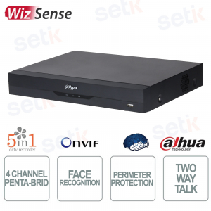 Enregistreur numérique 4 canaux WizSense AI AcuPick SMD Plus avec reconnaissance faciale, interface penta-brid HDMI/VGA - Dahua