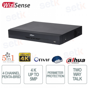 XVR 4K WizSense DVR 4 Canali con AI, AcuPick, Riconoscimento Facciale e Penta-brid - Dahua