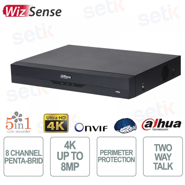 DVR 4K WizSense AI 8 Canali Penta-brid con AcuPick e Face Recognition - Dahua
