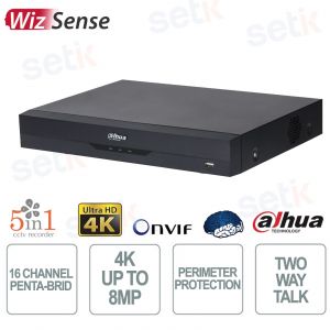 DVR 16 Canali 4K WizSense AI Penta-brid con AcuPick e Face Recognition - Dahua
