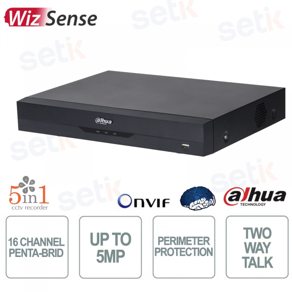 Enregistreur vidéo numérique Dahua WizSense AI Penta-brid 16 canaux 5MP avec AcuPick et reconnaissance faciale