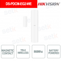 DS-PDCM-EG2-WE 868MHz Wireless Magnetic Contact with AES-128 for Doors and Windows - Hikvision