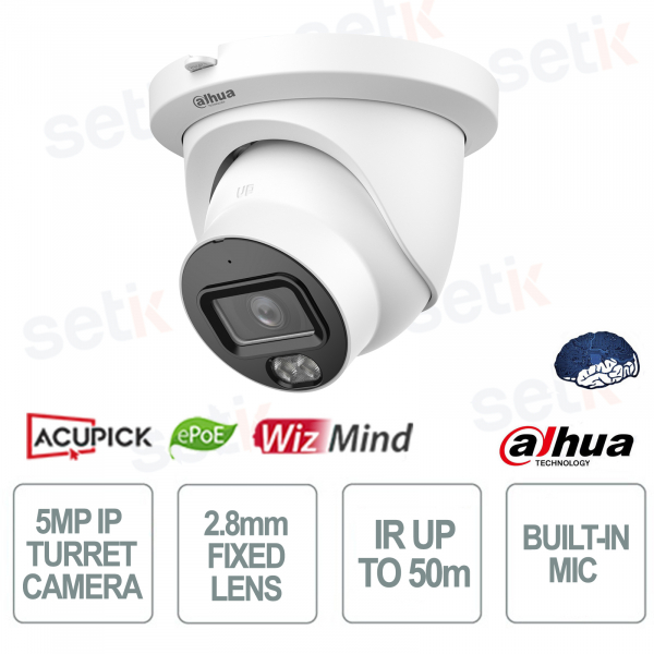 Caméra oculaire WizMind AI 5MP avec double éclairage intelligent et AcuPick IP67 - Dahua