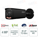 Telecamera 4MP Bullet 2.7-13.5mm Smart Dual Light AI WizSense IP67 Nera con Zoom Motorizzato - Dahua