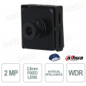 Telecamera Covert 2MP WizMind Ottica 2.8mm WDR Pinhole Nera Compatta AI - Dahua