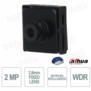 Dahua WizMind 2MP Covert Camera 2.8mm Lens WDR Pinhole Black Compact AI - Dahua