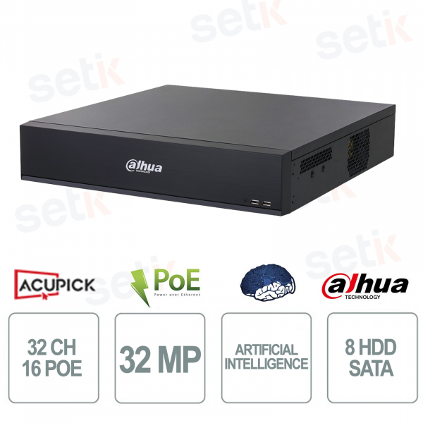 WizMind AI 16-Channel PoE NVR 8HDD 8K HDMI H.265+ Professional Video Surveillance - Dahua